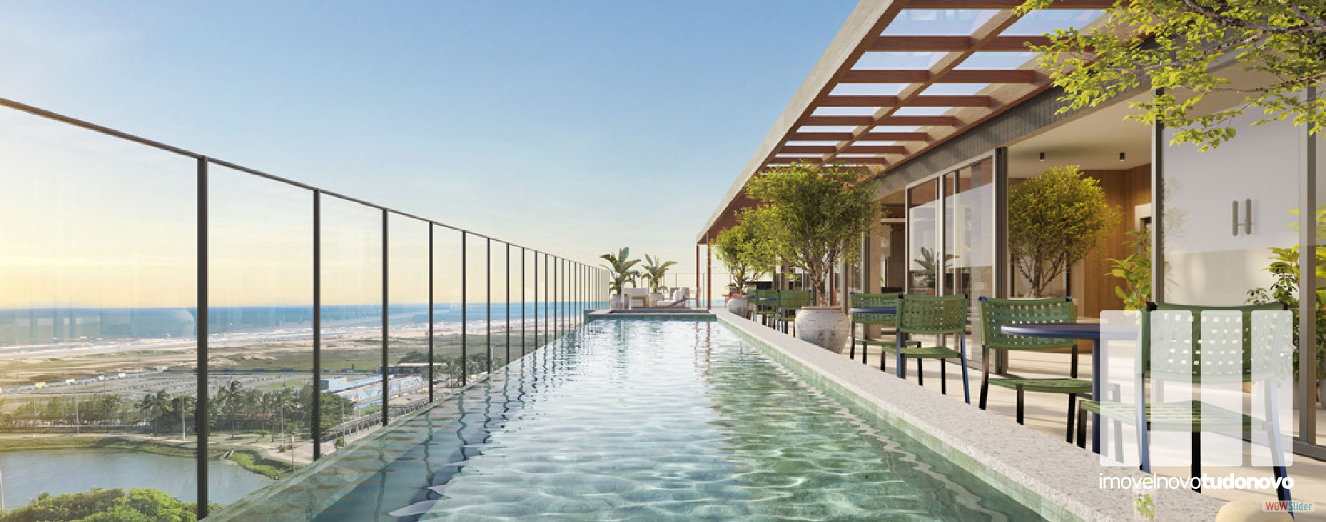 Piscina e hidromassagem com borda infinita