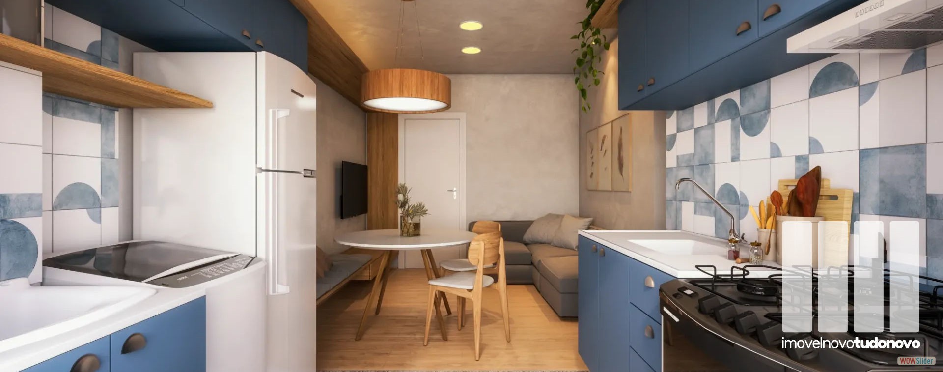 Cozinha integrada &agrave; sala