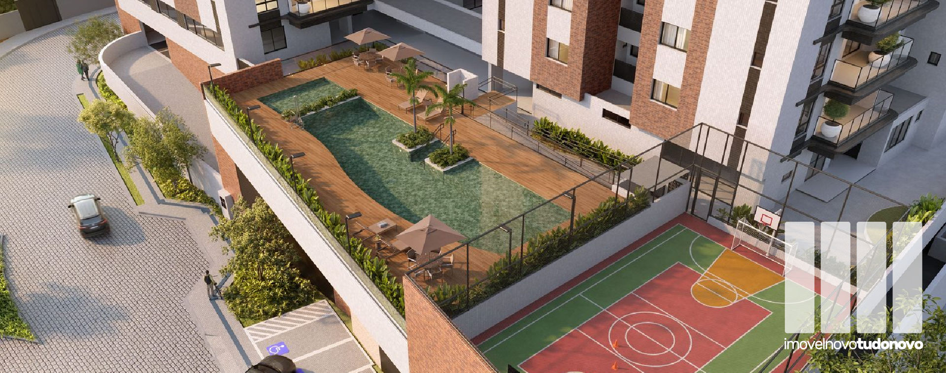 Piscina de 18 metros e quadra